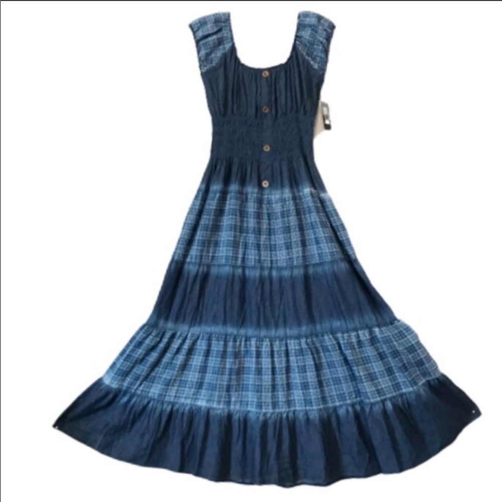 Lapis Anthropologie denim dress M